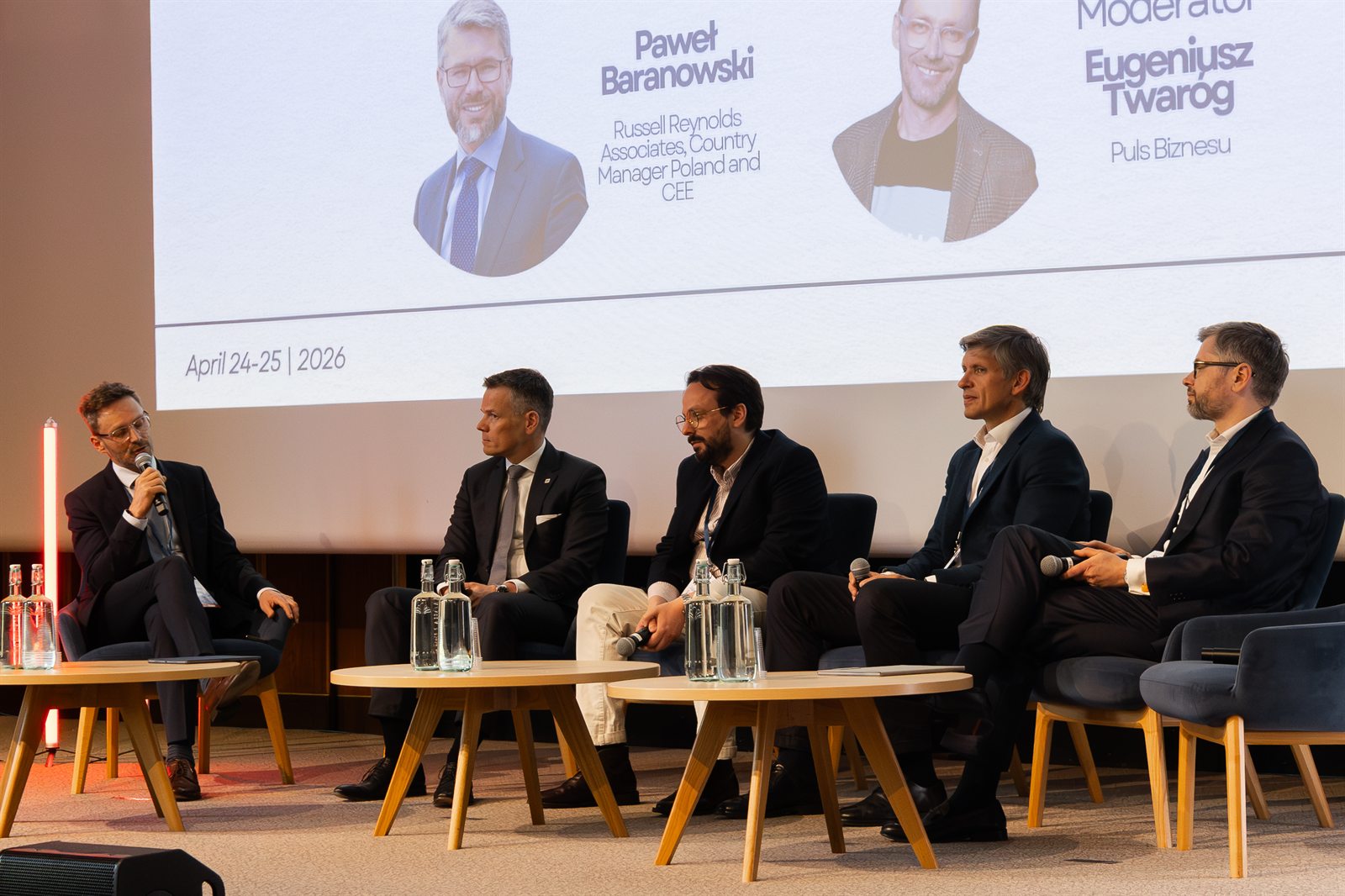 The finance panel on stage at the Forum